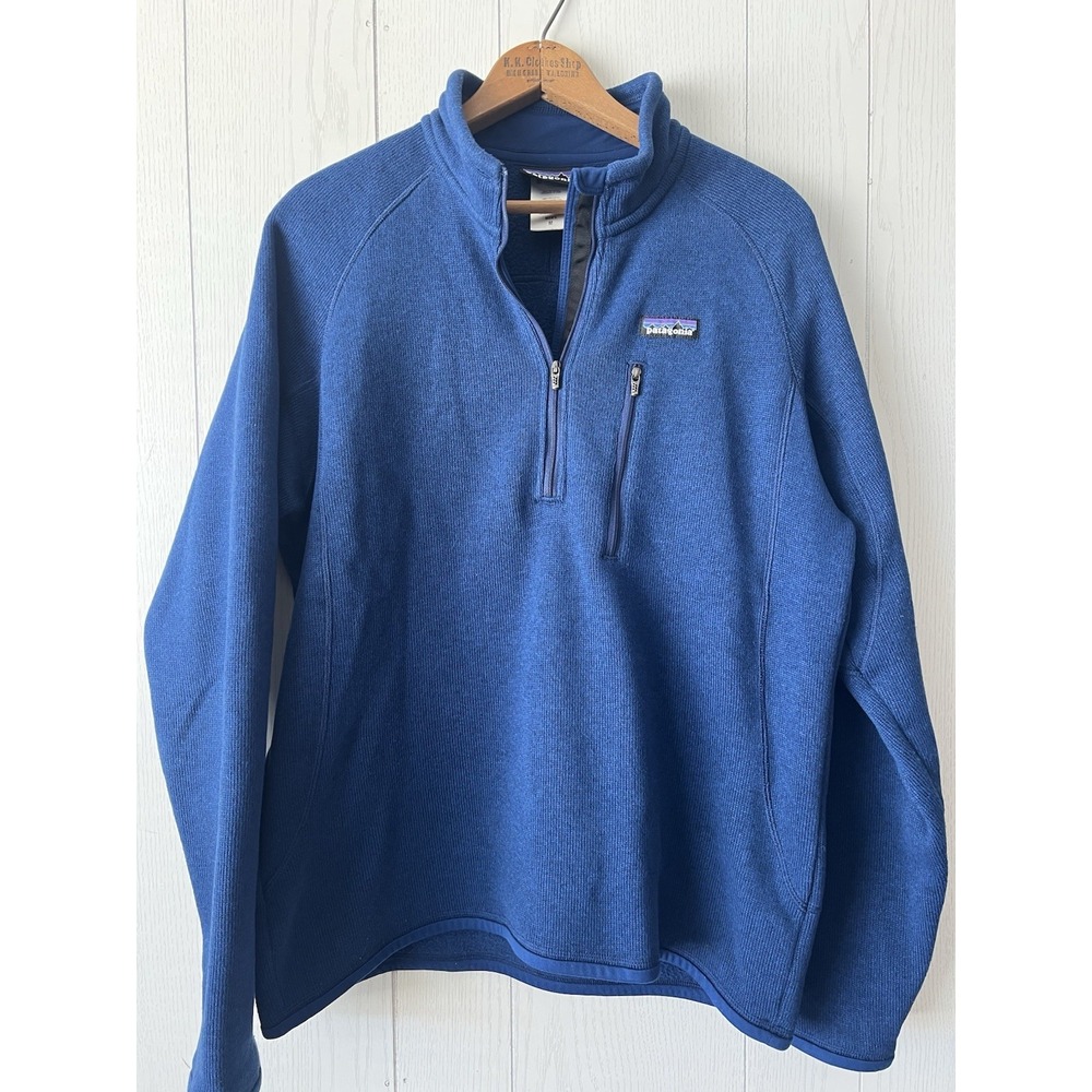 Patagonia Better Sweater Mens M 1/4 Zip Fleece Pullover Blue 25521 Chest Pocket